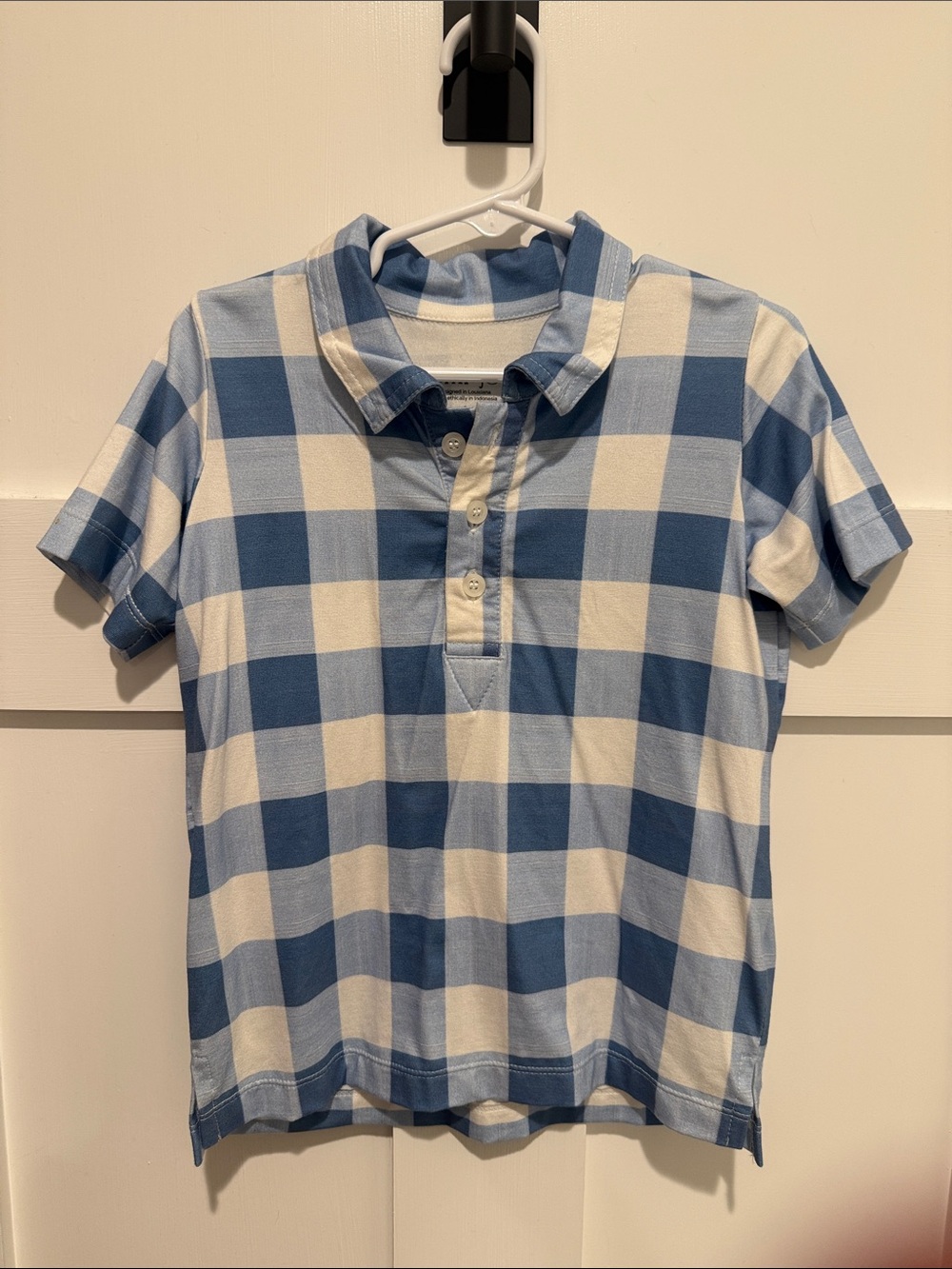 Omi Jo by Well Dressed Wolf Blue & White Buffalo Check Polo